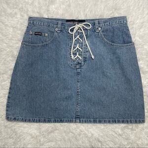 Limited Jeans USA Vintage Lace Up Denim Mini Skirt 90s Medium Wash Women’s 12